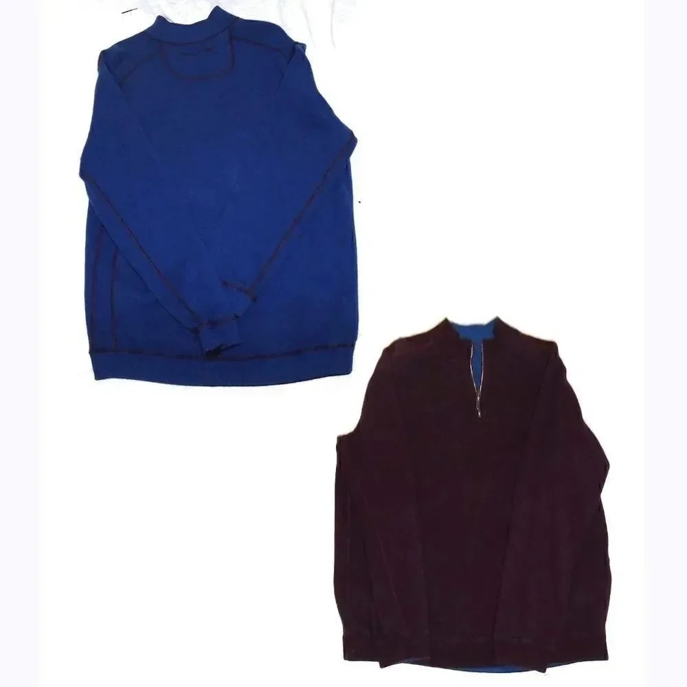 Tommy Bahama Reversible blue/maroon knit sweater